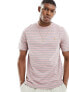 Farah oakland stripe t-shirt in pink