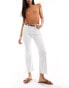 Mango cropped kick flare jeans in white