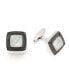 Granulated Soft Square Gemstone Inlay Cufflinks