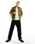 ASOS DESIGN overshirt in hairy wool look mustard check