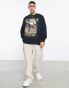 ASOS DESIGN extreme oversized sweatshirt with vintage outdoors print in charcoal