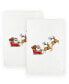 Фото #1 товара Christmas Santa's Sled Embroidered Luxury 100% Turkish Cotton Hand Towels, 2 Piece Set
