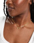 ASOS DESIGN waterproof stainless steel necklace with horn detail in gold tone