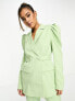 Фото #1 товара Y.A.S tailored puff sleeve belted blazer co-ord in mint green