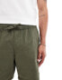 Фото #2 товара ASOS DESIGN slim linen shorts in khaki