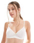 Dorina pointelle non padded bralette with pink rosebud detail in ivory Белый, 38 - фото #1