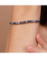 ფოტო #3 პროდუქტის Gemstones 2.2 CTW White Zircon Alternating Created Blue Sapphire Bolo Tennis Bracelet for Women Adjustable 7-8 Inch .925 Sterling Silver