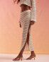 Фото #4 товара ASOS DESIGN co-ord metallic stripe fishtail maxi skirt in metallic stripe