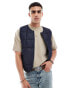 Levi's 3 in 1 quilted vest denim trucker jacket in mid blue