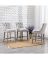 Фото #6 товара 24" Linen Tufted Buttons Upholstered Wingback Counter Stool (Set of 3)