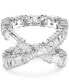 ფოტო #1 პროდუქტის Rhodium-Plated Square Crystal Infinity Ring