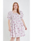 Фото #3 товара Women's Plus Size Tiered Smocked Mini Dress
