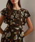 Women's Floral Flutter-Sleeve Dress