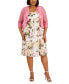 Фото #1 товара Plus Size Crochet Jacket & Floral-Print Dress