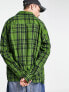 COLLUSION oversized check shirt in green