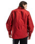 Фото #8 товара ASOS DESIGN regular shirt with blouson sleeve in taffeta in red