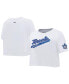 ფოტო #1 პროდუქტის Women's White Toronto Maple Leafs Boxy Script Tail Cropped T-shirt