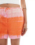 Фото #2 товара Mango washed print beach shorts in pink and orange