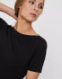 Фото #3 товара Vero Moda boat neck fitted t-shirt in black