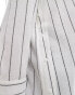 Reclaimed Vintage shirt multi-way asymmetric wrap shirt in black and white pinstripe Nadelstreifen, 38 - фото #4