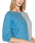 Фото #8 товара Women's Colorblock 3/4-Sleeve Dolman Sweater