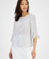 Фото #1 товара Petite Dot-Print Crewneck Ruffle-Sleeve Top, Created for Macy's