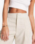 In The Style x Gemma Atkinson high waist wide leg trouser in beige