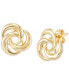 ფოტო #5 პროდუქტის Tricolor Love Knot Stud Earrings in 10k Gold, White Gold & Rose Gold