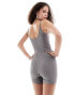 Noisy May ribbed lurex playsuit in dark grey