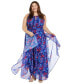 Фото #1 товара Plus Size Floral-Print Ruffled Maxi Dress