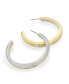 Two-tone Chunky Hoop Earrings