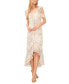 ფოტო #1 პროდუქტის Women's Floral Cold-Shoulder Ruffle-Hem Midi Dress