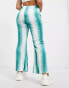 Фото #2 товара ASOS DESIGN Petite velour flare trouser in ombre snake print