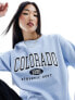 New Look Colorado logo sweatshirt in light blue M - фото #1