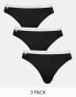 Фото #1 товара Lacoste 3 pack logo thongs in black