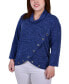 ფოტო #1 პროდუქტის Plus Size Long Sleeve Crossover Top with Grommets