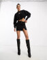 HUGO Delive cropped sweatshirt in black with drawstring detail M - фото #4