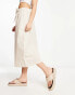 Native Youth linen drawcord midaxi skirt in ecru Natürliches Leinen, XS - EU 34 - фото #4