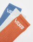 Vans 3 pack classic crew socks in blue, orange and light green Herbstblatt, EU 38.5-42 - фото #3