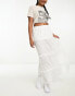 ASOS DESIGN tiered maxi skirt in textured white