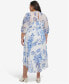 Фото #5 товара Plus Size Printed Chiffon Faux-Wrap Dress