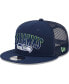 Фото #1 товара Men's College Navy Seattle Seahawks Grade Trucker 9FIFTY Snapback Hat