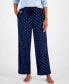 Фото #3 товара Women's Printed Fleece Pajama Pants, Created for Macy's