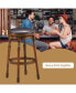 Set of 2 29'' Swivel Bar Stool Leather Dining Kitchen Pub Chair