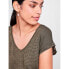 ფოტო #6 პროდუქტის PIECES Billo Lurex Stripes short sleeve v neck T-shirt