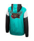 Men's Turquoise, Black Vancouver Grizzlies Hardwood Classics Highlight Reel Windbreaker Half-Zip Hoodie Jacket turquoise, black, Средний - фото #4