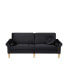 Living Room Sofa, 3-Seater Sofa, With Copper Nail On Arms, Three Pillow, Black