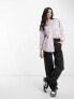 Wednesday's Girl oversized boyfriend poplin shirt in purple stripe