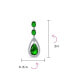 ფოტო #4 პროდუქტის Art Deco Style Wedding Simulated Emerald Green AAA Cubic Zirconia Halo Large Teardrop CZ Statement Dangle Chandelier Earrings For Women Bridal Party Silver Plated