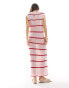 ASOS DESIGN contrast stitch column knit maxi dress in pink Розовый, M - EU 40-42 - фото #4